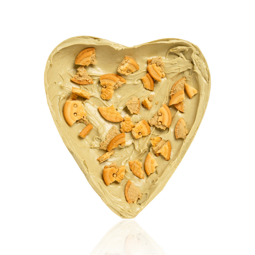 CUORE CIOCCOLATO AL PISTACCHIO CON BAIOCCHI PERSONALIZZABILE 600 GR.