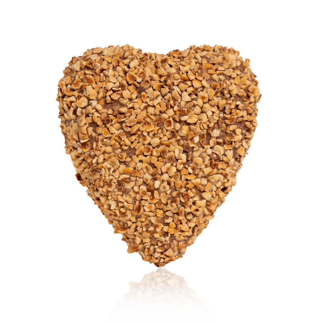 CUORE AL CIOCCOLATO CON GRANELLA DI NOCCIOLE 600 GR.