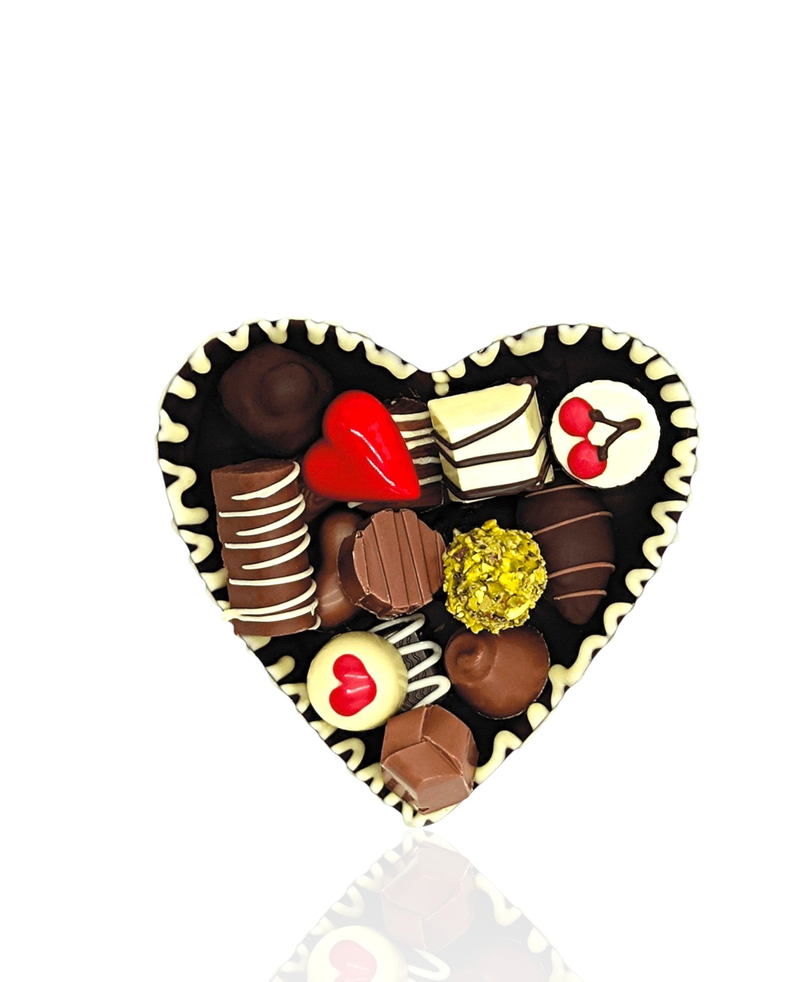 VASSOIO CUORE PRALINE RIPIENE ASSORTITE 300 GR.