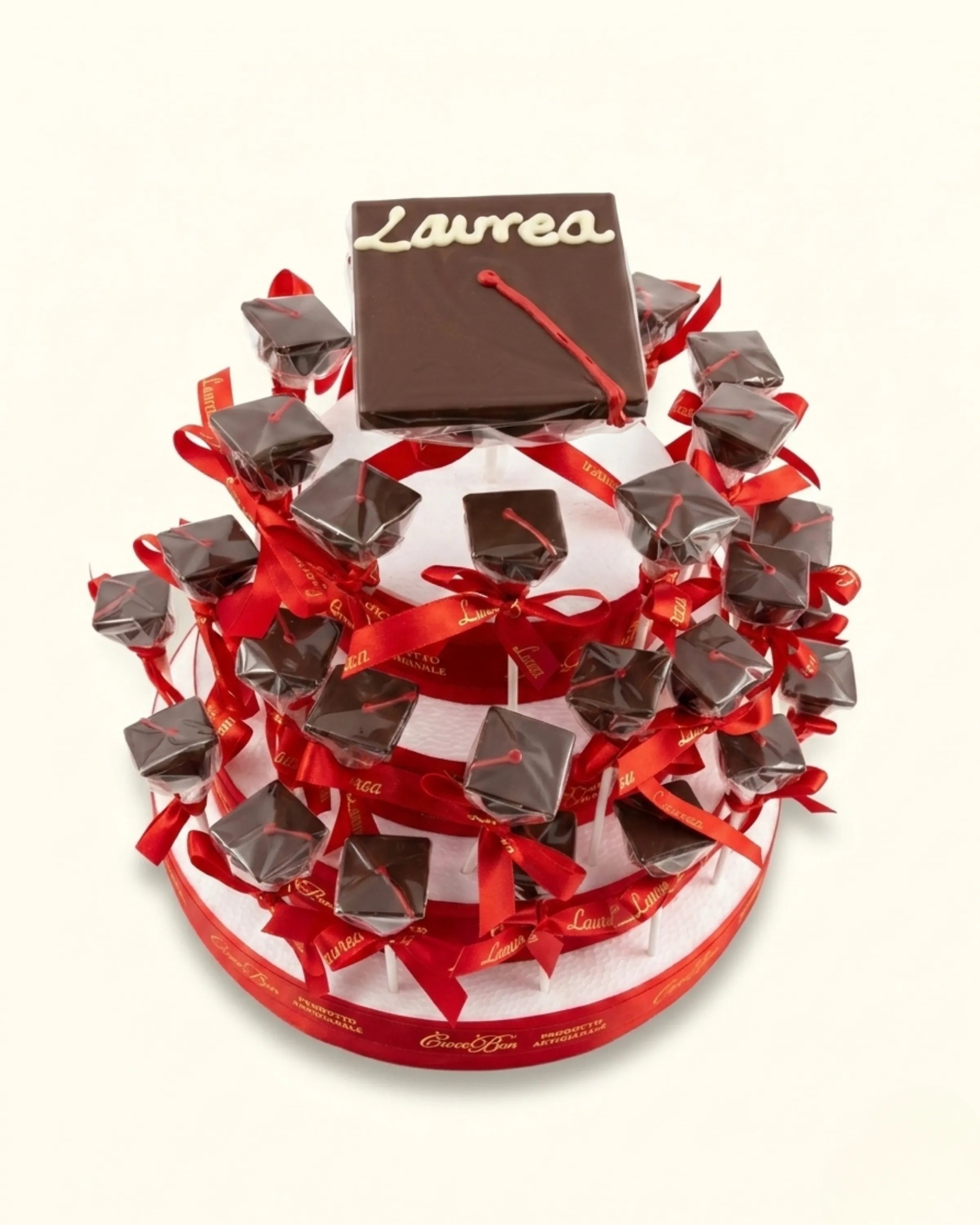 Torta con lollipop di cioccolato Laurea