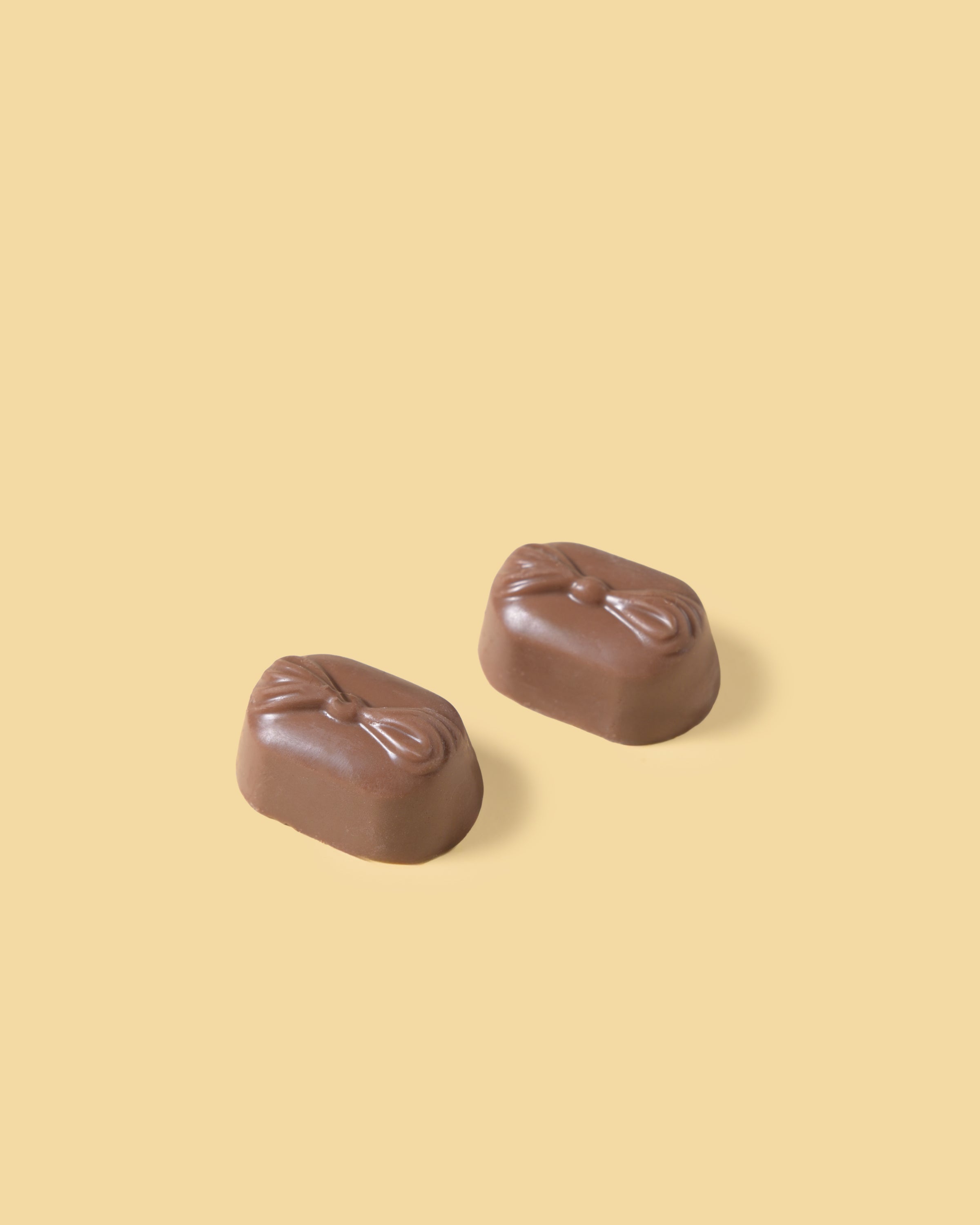 Pralina di cioccolato al latte ripiene di crema bianca