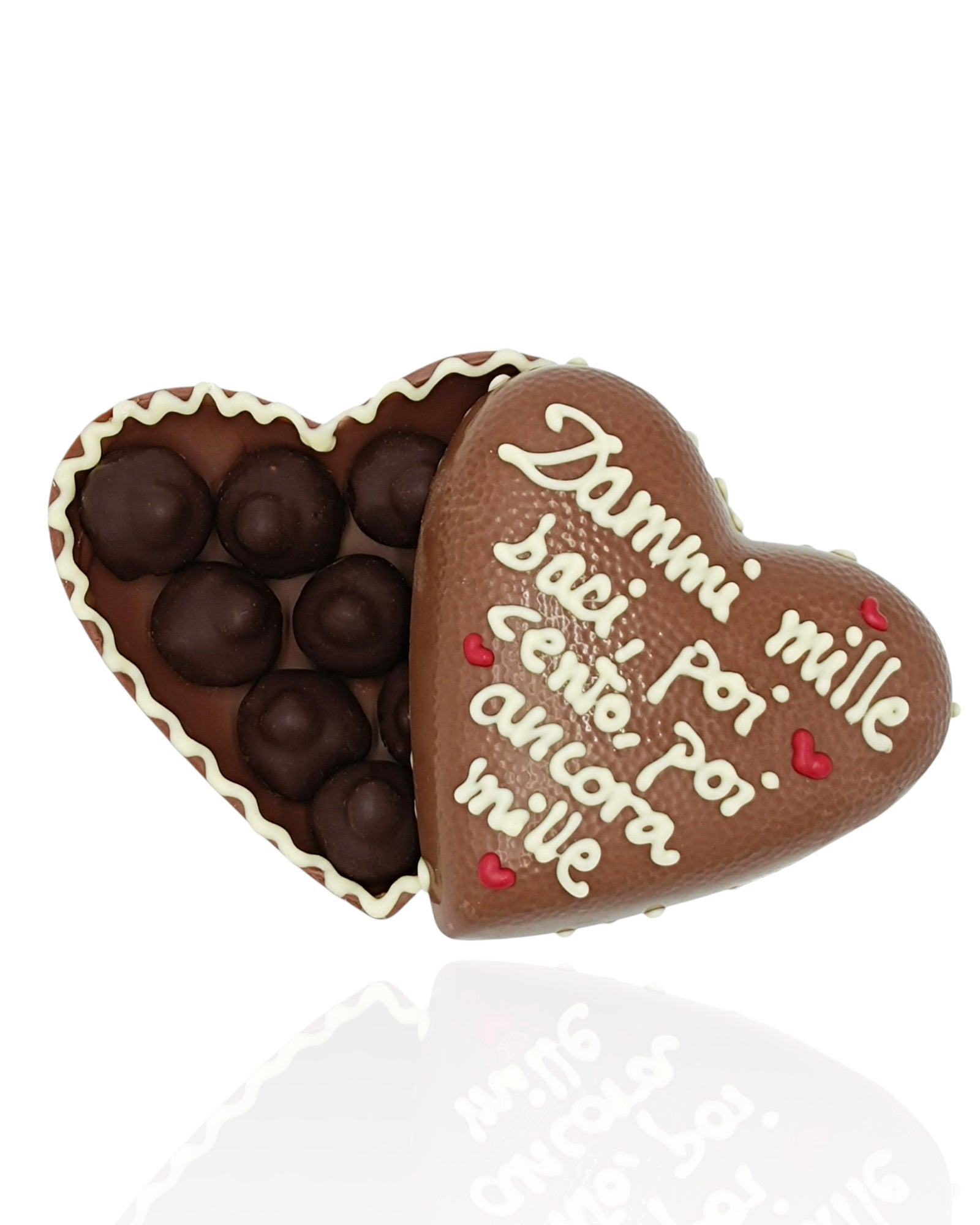 COFANETTO DI CIOCCOLATO RIPIENO DI BACI ARTIGIANALI PERSONALIZZABILE 350 GR.