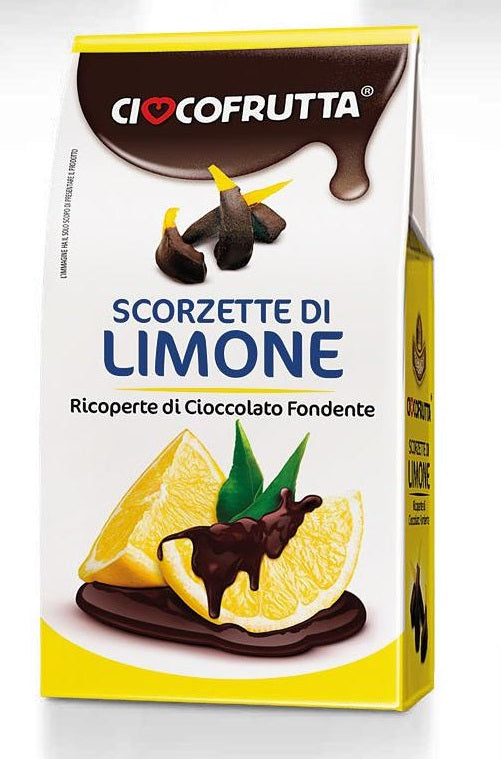3 pz. Scorzette di limone ricoperte di cioccolato fondente 100 gr.