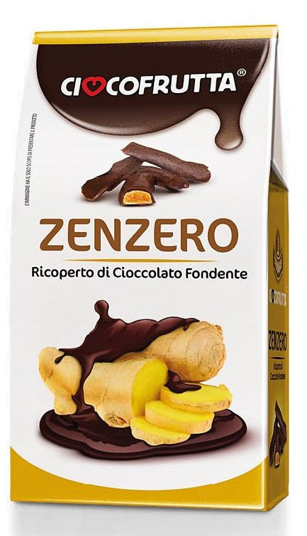 Zenzero ricoperto di cioccolato fondente 100 gr.