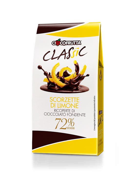 3 pz. Scorzette di limone ricoperte di cioccolato fondente 100 gr.