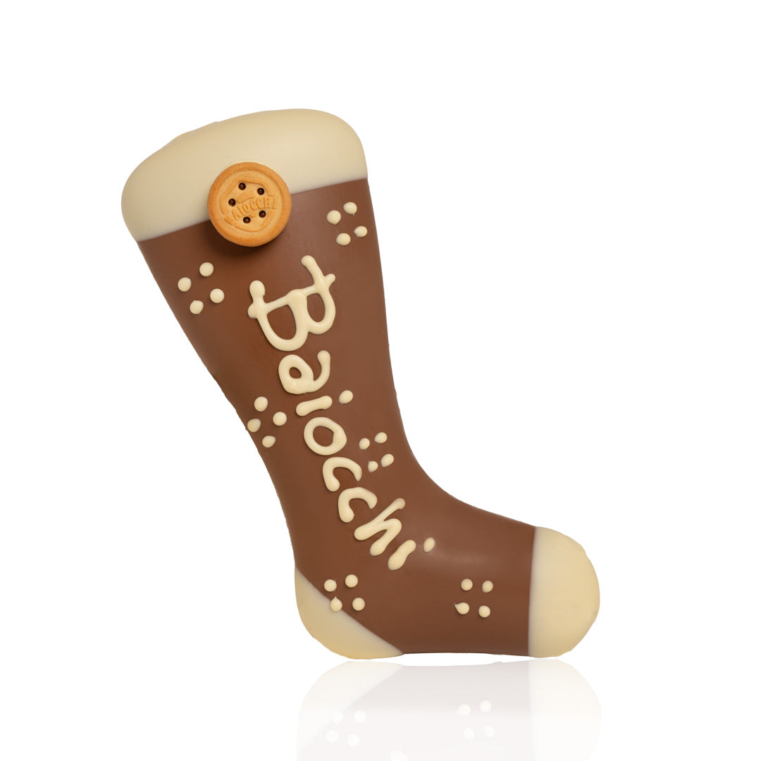 CALZA DI CIOCCOLATO CON BAIOCCHI ALLA NOCCIOLA GR.700