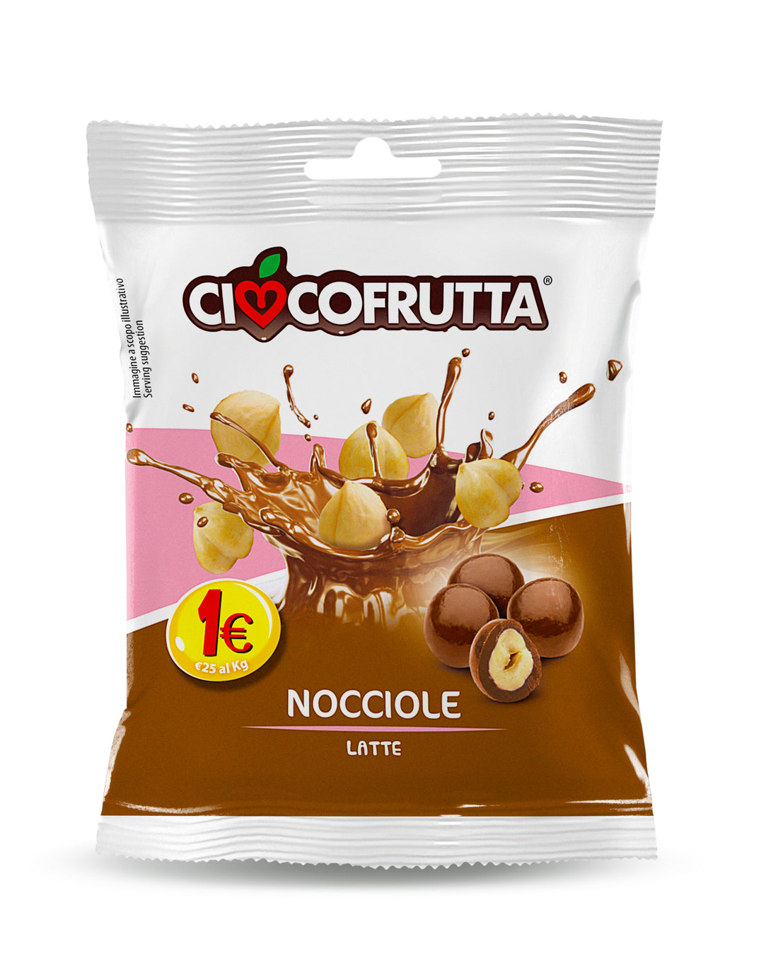 10 pz. Nocciole ricoperte di cioccolato a latte Ciocofrutta