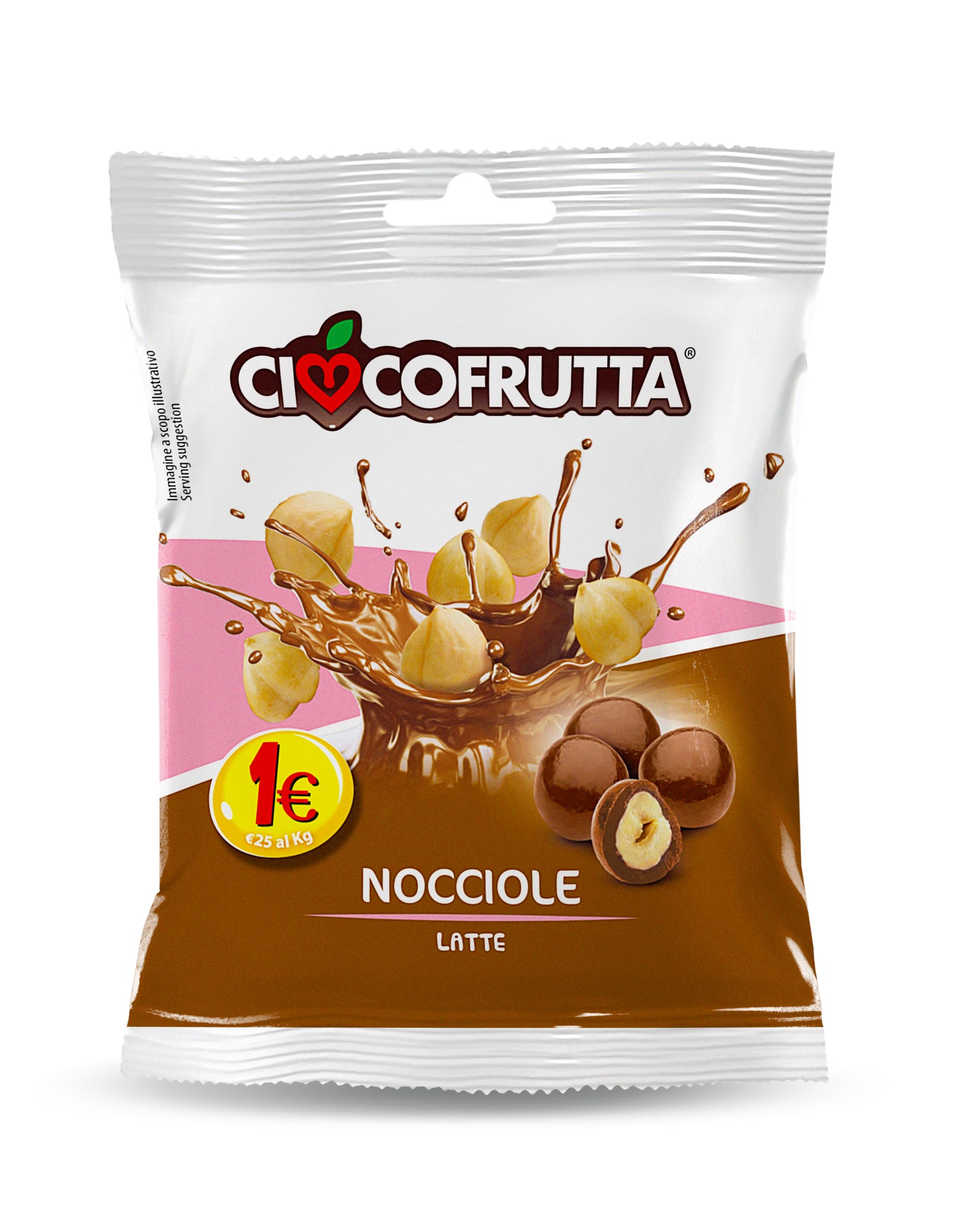 10 pz. Nocciole ricoperte di cioccolato a latte Ciocofrutta
