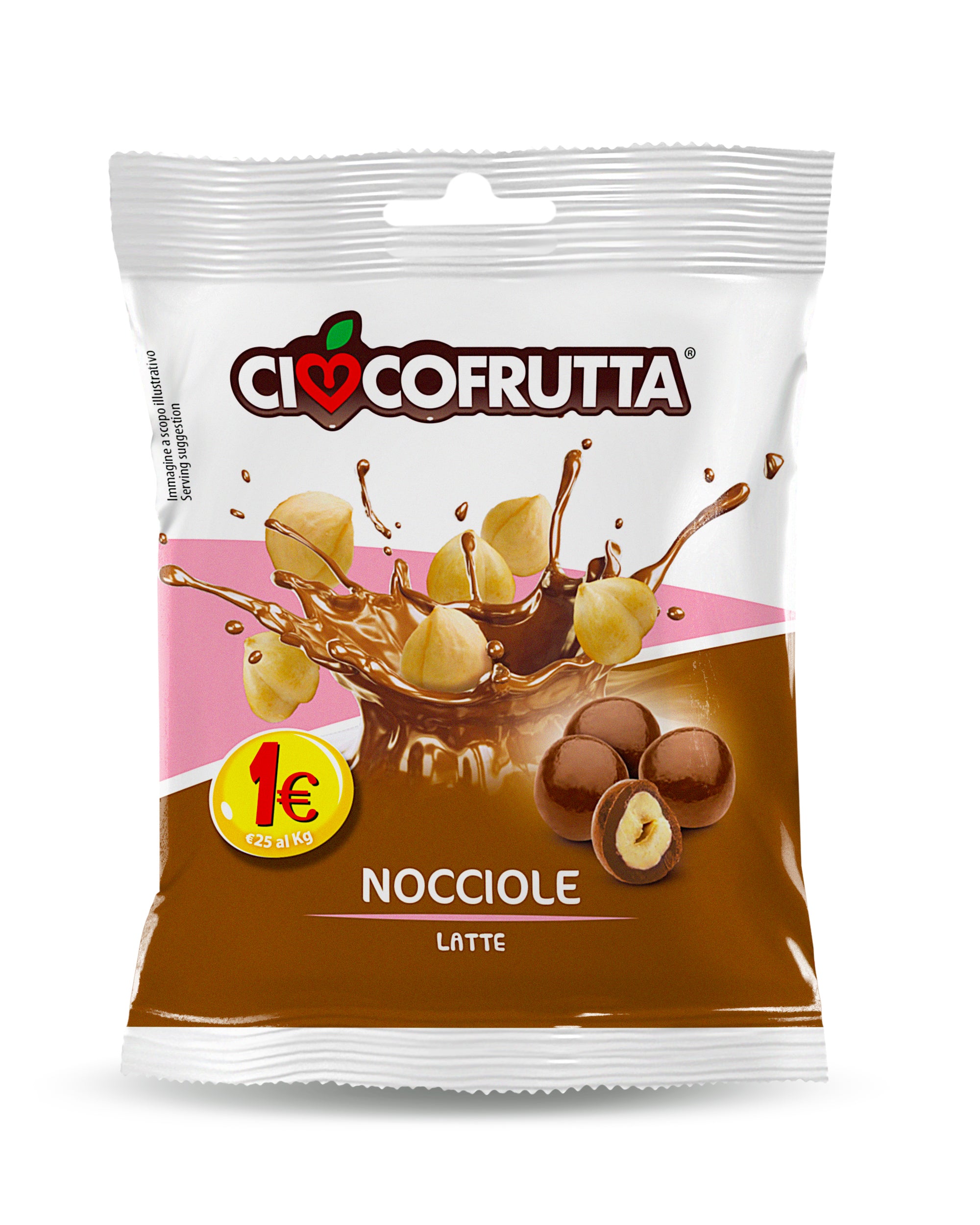 10 pz. Nocciole ricoperte di cioccolato a latte Ciocofrutta