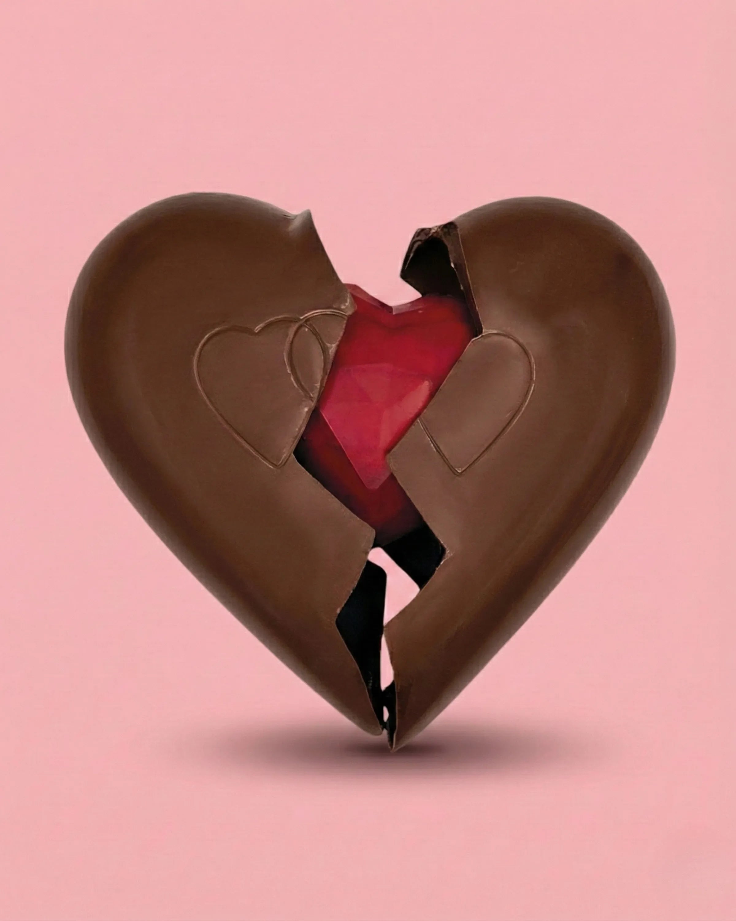 CUORE CIOCCOLATO DOPPIO BATTITO PERSONALIZZABILE