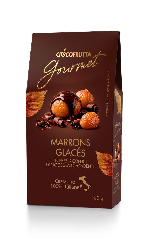 Marron Glaces ricoperti di cioccolato fondente gr.180