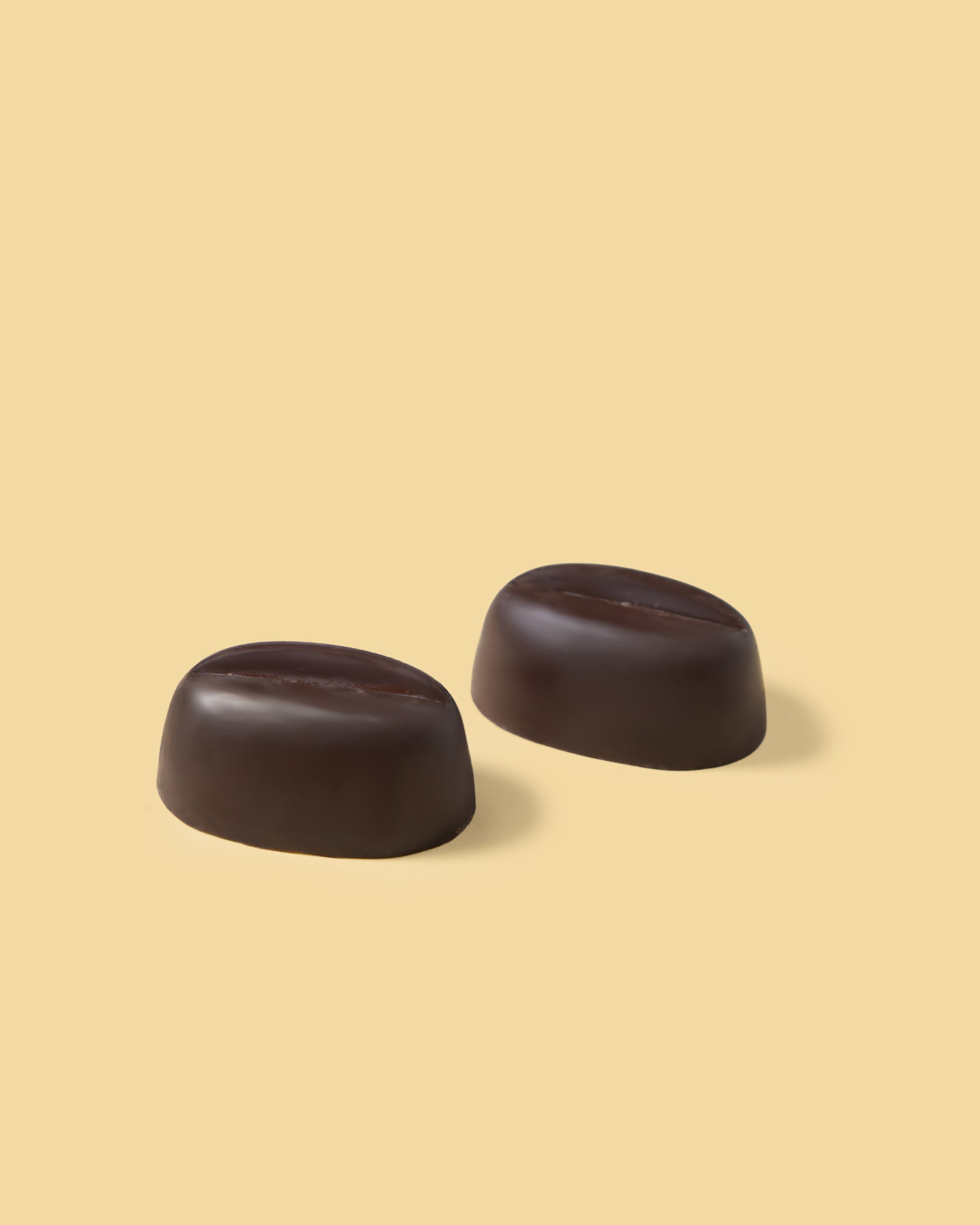 Pralina di cioccolato fondente ripiena di crema al caffè