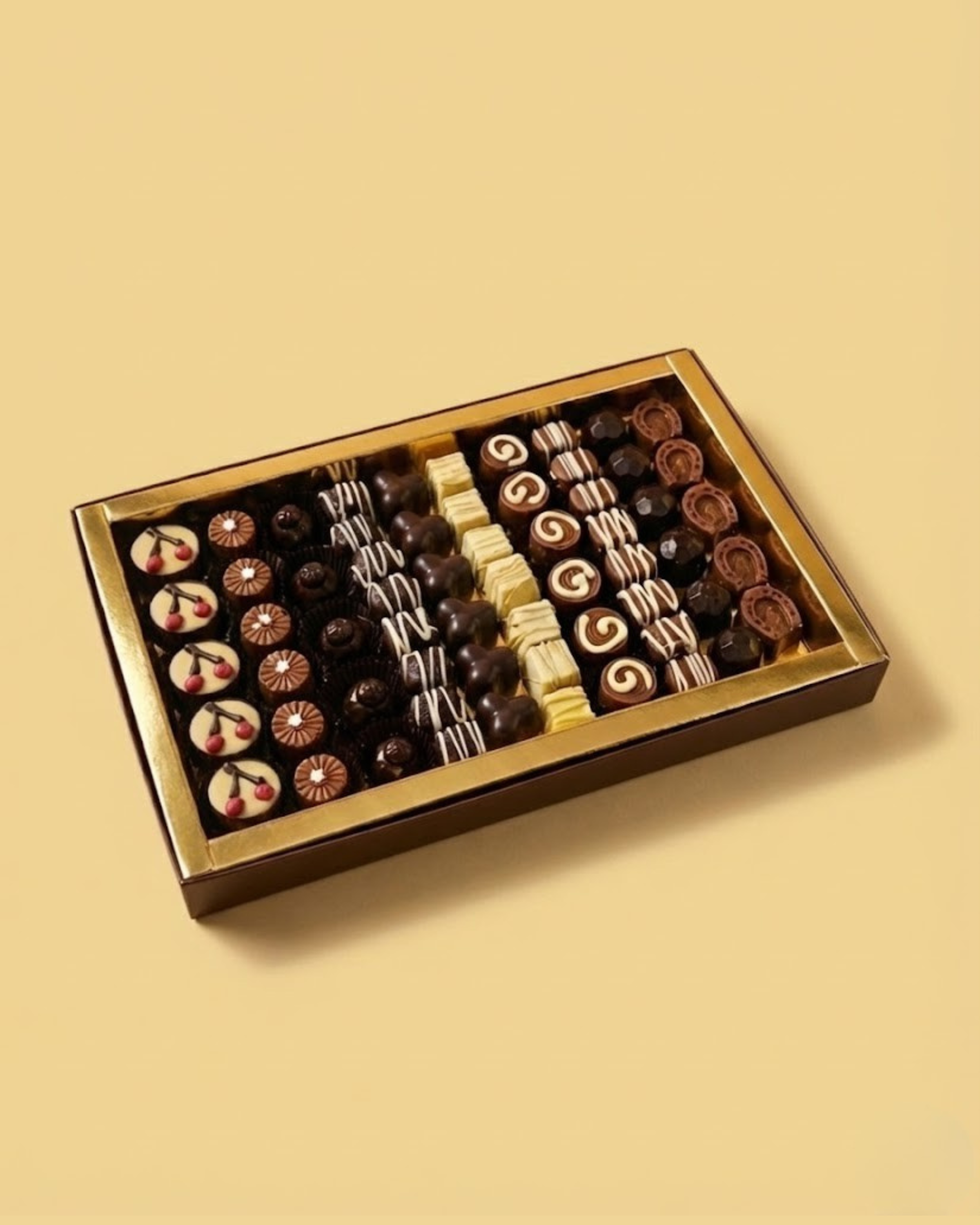 Scatola con cioccolatini assortiti