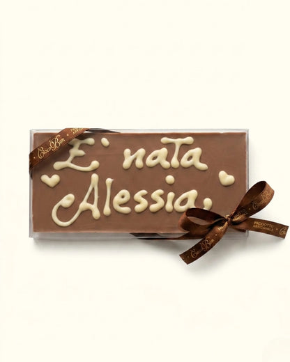 Tavoletta di cioccolato Nascita personalizzabile