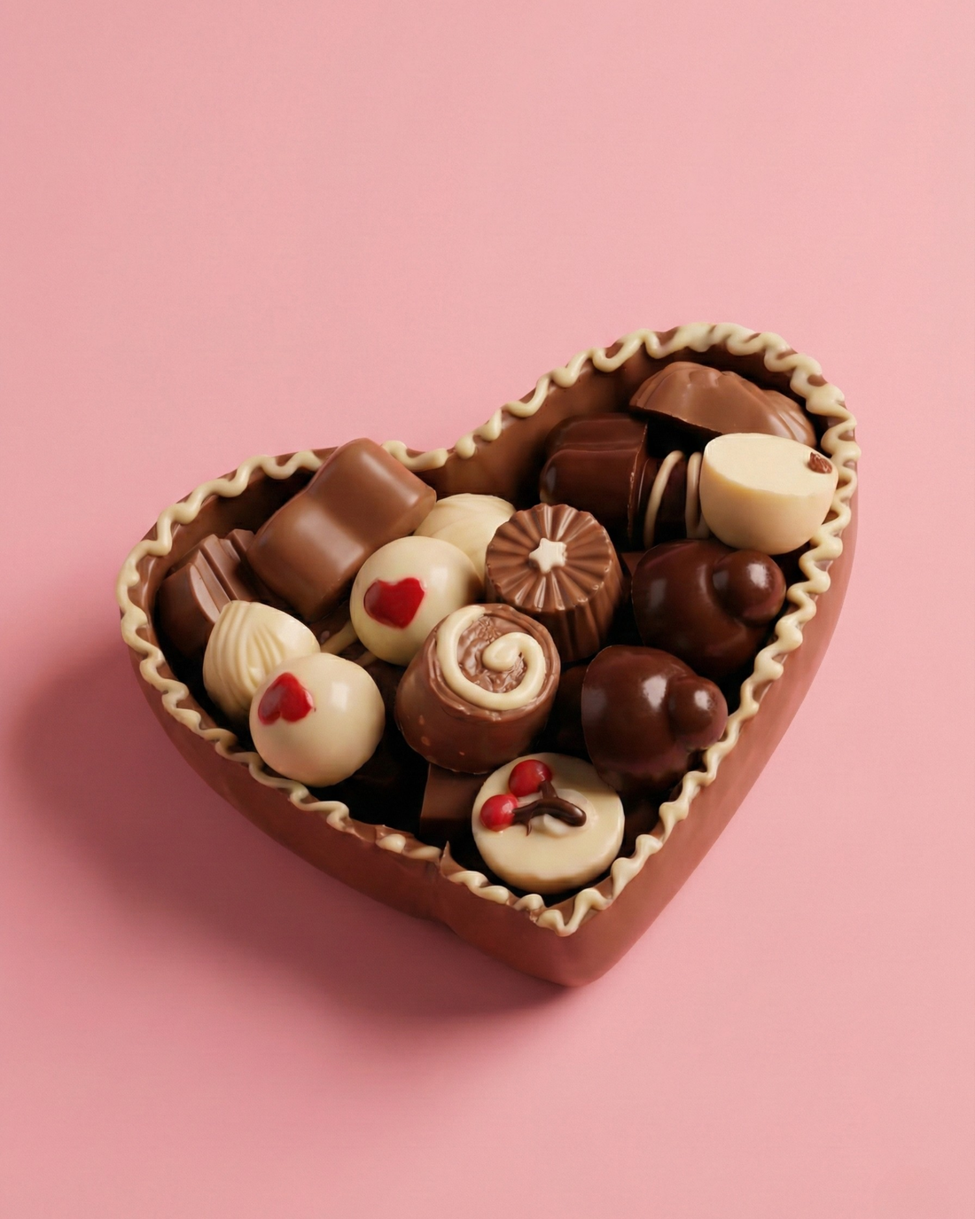 VASSOIO CUORE PRALINE RIPIENE ASSORTITE  300 GR.