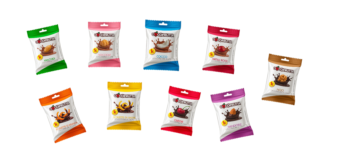 10 pz. Ciocofrutta bustine assortite