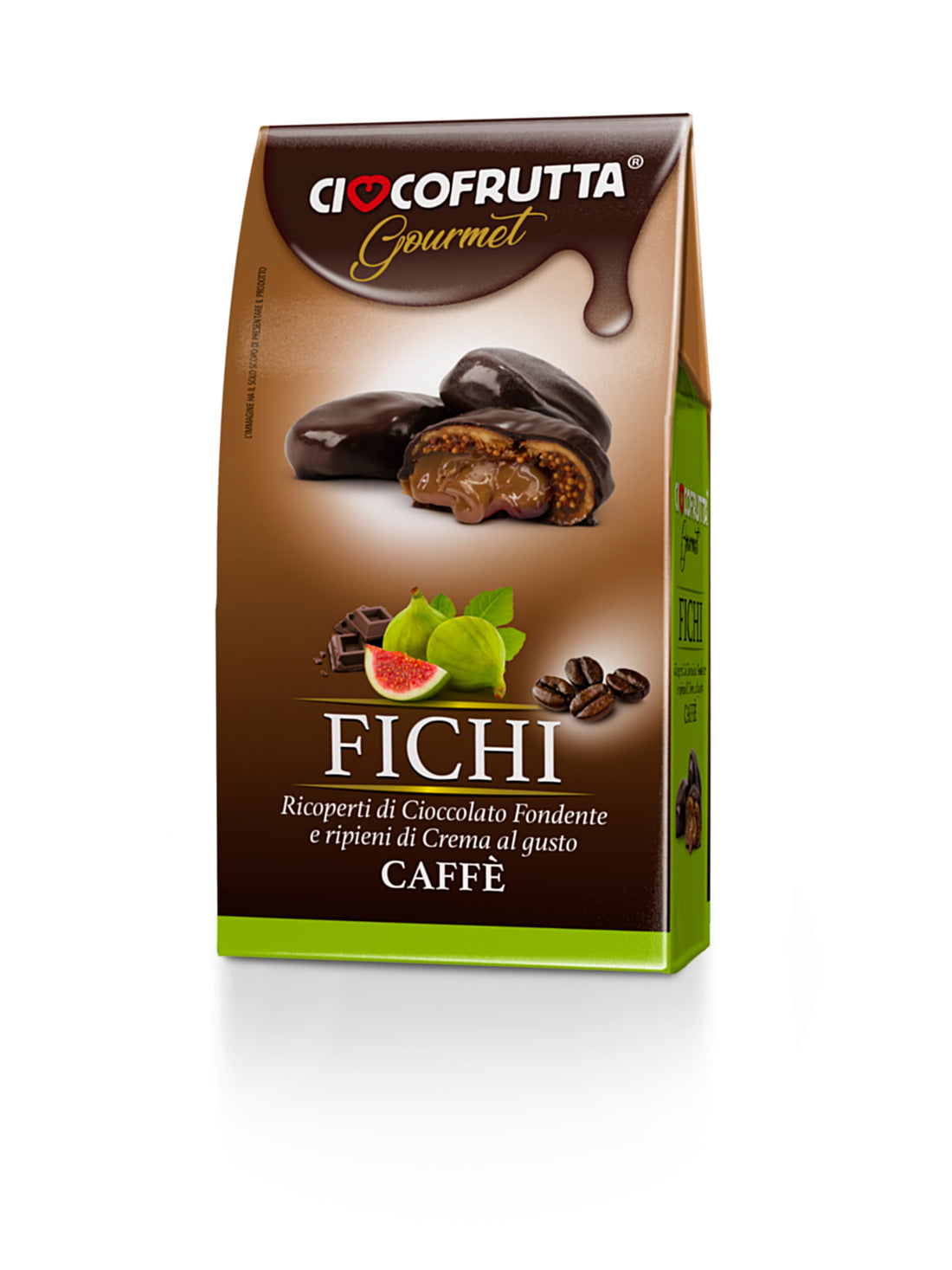 Fichi secchi ricoperti di cioccolato fondente farciti con crema al caffè gr.180